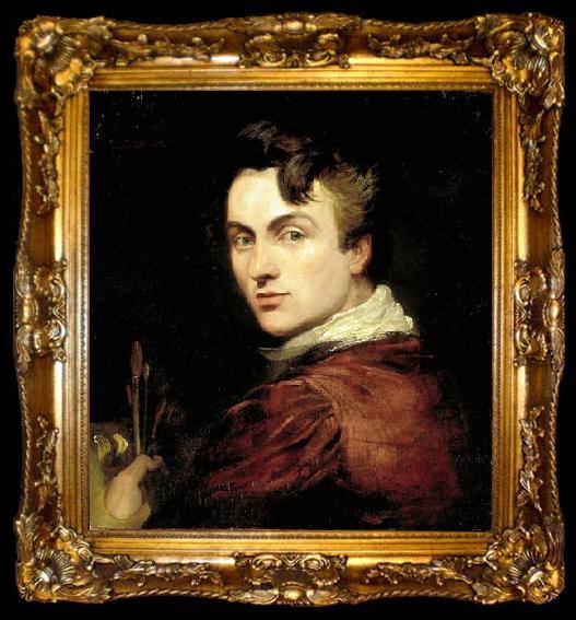framed  George Hayter Self portrait of George Hayter aged 28, painted in 1820, ta009-2